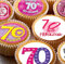 24 edible 70th birthday party pink Cupcake Cake Toppers Wafer Rice Paper precut decoration