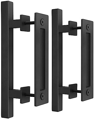 EaseLife Paquete de 2 manijas y tiradores para puerta corredera de granero de 12 pulgadas, rústico de doble cara, resistente