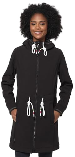 MARIKOO Damen Softshell Mantel mit Kapuze Softshelljacke B964