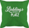 Kissen 50x50 - Statement mit Sprüchen - Lieblingsplatz - weiß - 50 x 50 cm - Grün - lieblingsplatz+kissen kissenbezug spruch sprüche mein bezug baumwolle und fuellung spruechen baumwollkissen