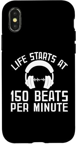 Hülle für iPhone X/XS Das Leben beginnt bei 150 Beats per Minute Music EDM Techno