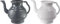 Vision4ever 2Pcs Set 1Pcs White and 1Pcs Grey Bodna Lota Toilet Wash Jug Bathroom Bidet Modern Plastic Hand Water Pot Hard Plastic with Handle