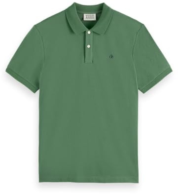 Scotch & Soda Men's Seasonal core-Logo Pique Polo Shirt, Sage Green, XXL