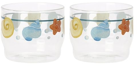 THUN, Set 2 Coppette Gelato in Vetro, Casa e Cucina, Linea Mare da Amare, 8.5 x 7 x 7 cm, 300 ml di Capienza