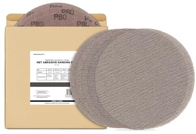 Mesh Abrasive 9 inch Drywall Sander Sandpaper, Dust-Free Hook and Loop Drywall Sanding Disc (80 grit - 10pcs)