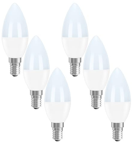 SES E14 Led Light Bulb Warm White, Small Edison Screw,40W Equivalent,5 Watt 470LM,3000K, Energy Saving Lightbulbs, Pack of 6