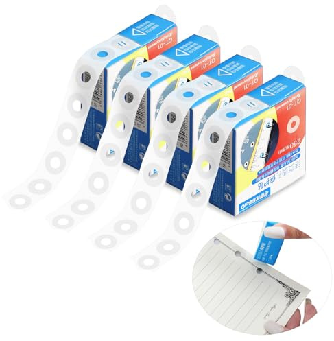 Hole Reinforcement Stickers, Kaluofan 1000 Pack of 1/4 Inch Hole Punch Reinforcement Stickers, Transparent Self-Adhesive Reinforcements for Hole-Punched Pages, Paper Hole Reinforcements