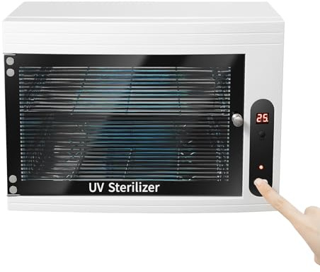 MINRS UV Sterilisator 10L großer Sterilisator für Nagelwerkzeuge multifunktionale Nagelreiniger Sterilisator mit Timer-Einstellung und LED-Bildschirm für Friseursalon, Spa, Nagelstudio 6W 220V