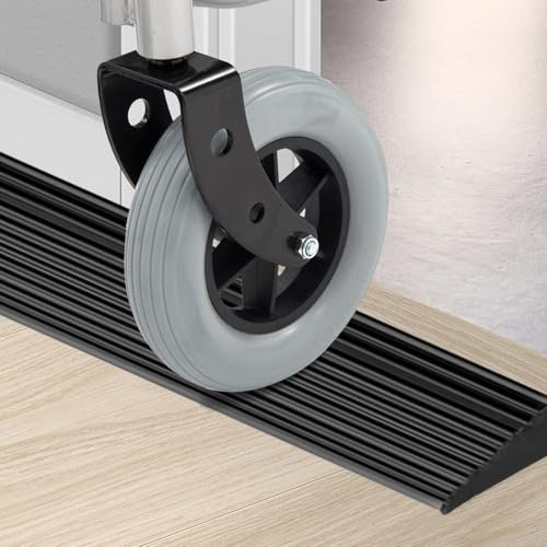 NZZVNZ Rampa de Umbral, Rampa Entrada Adhesivo de TPE, 100 x 5,5 x 1,6 cm Umbral de Transición, Rampa Umbral Puerta para Entrada, Baño, Perfil de Transición Portátil para Interior o Exterior(Negro)