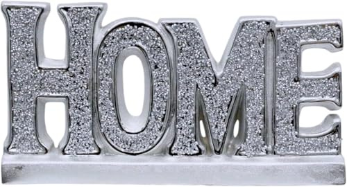 JAYOGLA Diamante Figurine Ornament, Silver Crushed Diamond, Living Room, Dining Room, Entryway, Bedroom, Wedding, Office Decoration (Silver, HOME)