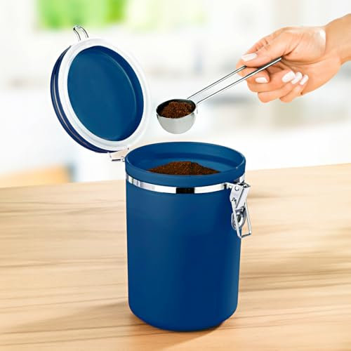 3 PAGEN® Kaffeedose für 1 Kg Kaffee – Aufbewahrungsdose aromadicht für Tee & Kaffee - langanhaltendes Aroma durch Dichtungsring - Inhalt ca. 1000gr - blau