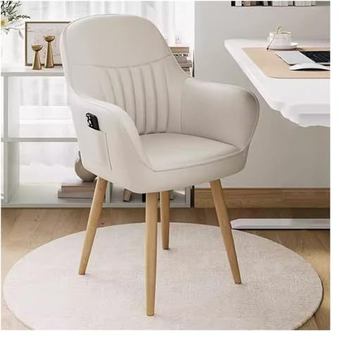 Eleganter Drehsessel mit bequemer Polsterung und Beinen aus Massivholz