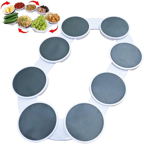 Jinsihou Lazy Susan Drehteller für Lange rechteckige Tische, Erweiterbares & Abnehmbare Schienen und 360 Grad drehbare Tablett Set für Küchen und Esstische, Perfekt für Familienmahlzeiten und Partys