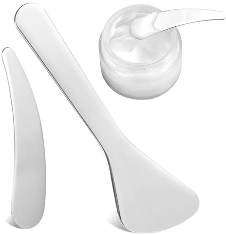 2 Stück Kosmetikspatel, Edelstahl-Make Up Gebogenen Spatel Mini-Cremespatel Kosmetik Kosmetikspatel Applikatorlöffel für Creme Maske Lotion Feuchtigkeitscreme