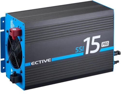 ECTIVE - Wechselrichter 12V auf 230V SSI PRO 15-1000W Reine Sinuswelle - Spannungswandler DC/AC mit USB, Überlast- & Überhitzungsschutz, NSV & USV, MPPT-Solarladeregler & 30A Batterieladefunktion
