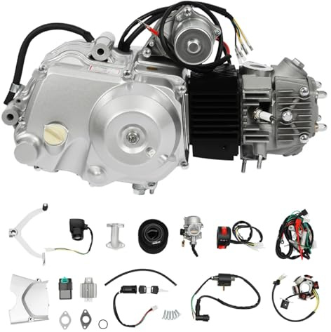 DAOHHFO Moteur ATV 125 cc 4 temps - Démarrage électrique - 3 + 1 marche arrière - Monocylindre - Moteur refroidi à l'air - Avec filtre à air pour ATV Go Kart Dirt Bike