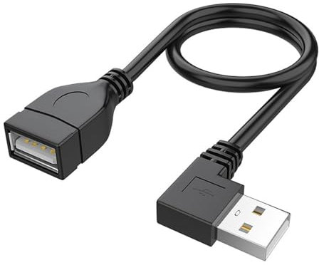 THINCAN Cable de extensión USB 2.0 de 90 grados macho a hembra cable corto para impresora de teclado portátil y más 10 cm