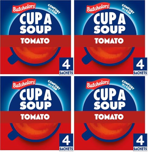 Batchelors Cup a Soup Tomato Instant Soup, 4 Sachets Per 93 g (Pack of 4)