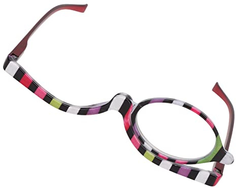 YUMILI Gafas de maquillaje con lente giratoria única – Gafas de maquillaje (+4.00) con lente de aumento resistente a arañazos y golpes para un maquillaje preciso (colorido)