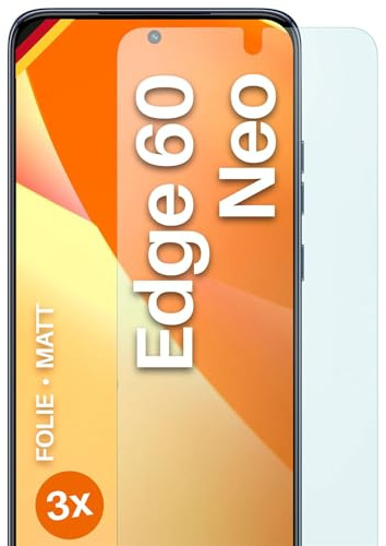 moex FlexProtect matte Schutzfolie für Motorola Edge 60 Neo Displayschutz Folie matt gegen Reflexionen, Anti Reflex Handyfolie mit Sonnenschutz, Kompatibel mit jeder Handyhülle, 3 Stück