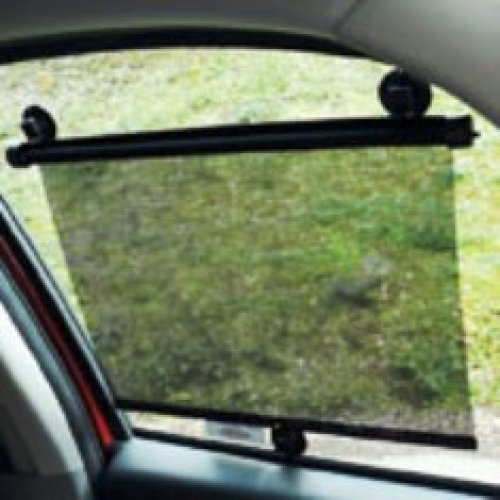 PAIR OF BLACK ROLLER CAR REAR/SIDE WINDOW SUN BLINDS/SHADES