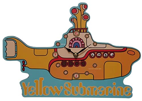 Puckator The Beatles Yellow Submarine Licensed Picture Clock - Wall Clock Clocks - Mens Cute Cool Preppy Home Gaming Room Bedroom Office Decor Decoration - Asthetic Accessories Stuff Men Things