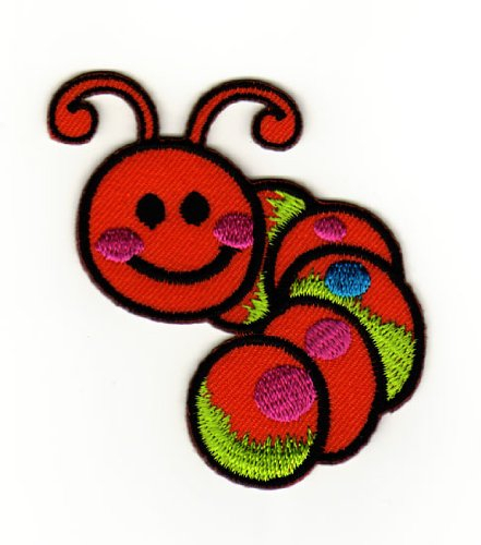 Aufnäher Bügelbild Aufbügler Iron on Patches Applikation Kinder Baby Raupe Wurm