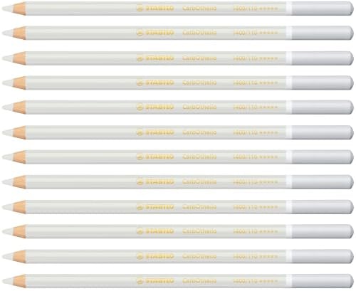 STABILO CarbOthello - Chalk-Pastel Pencil | Pack of 12 - Grey White