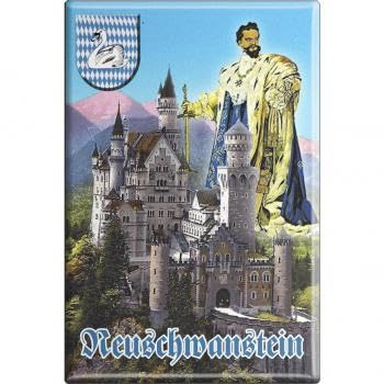 Magnet - KÖNIG Ludwig Neuschwanstein - Gr. ca. 8 x 5,5 cm - 38169 - Küchenmagnet