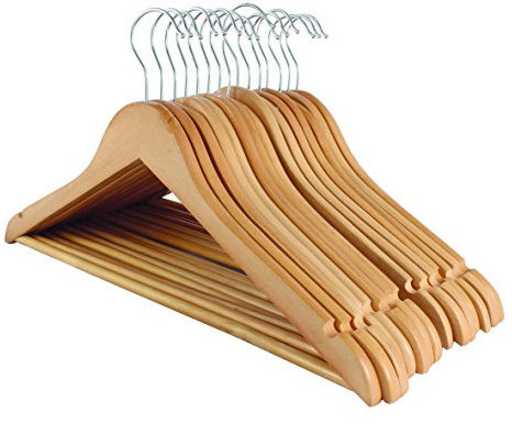Menz Stahlwaren KLEIDERBÜGEL KleBü 10 Stück von 4smile.Shop – Made in Germany | WÄSCHE-BÜGEL Anzug-BÜGEL aus robustem Kunststoff | Farbe schwarz