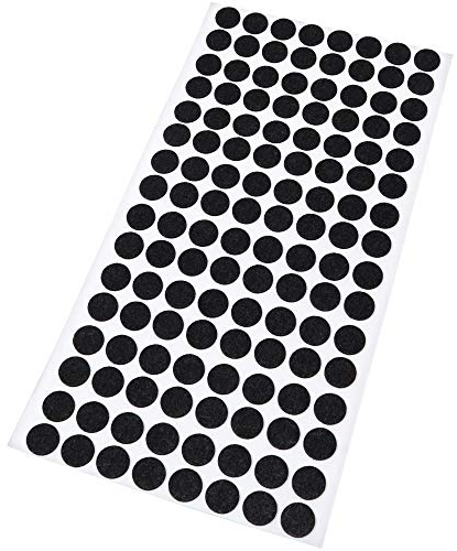 Adsamm® / 128 x Selbstklebende Filzgleiter/Schwarz/ø 12 mm/Rund / 1.5 mm dünne Selbstklebende Möbelgleiter aus Filz