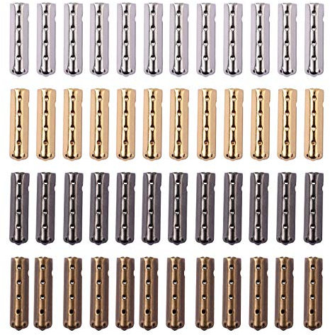 SUPVOX 80 Pcs Shoelace Tip Head, Smooth Replacement Metal Ends Aglet Tips with Bullet Shaped, for Paracord Shoes Clothes Lace DIY Repairing