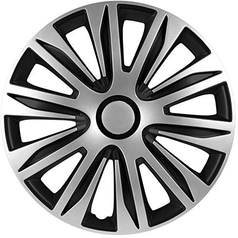 TSS Handel Radkappen Radzierblenden 4 Stück kompatibel mit Mercedes-Benz 15 Zoll - 17659 - Silber/Schwarz