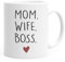 Moonworks® Kaffee-Tasse Mom Wife Boss Dad Husband Legend Geschenk Mama Papa Mom weiß Keramik-Tasse