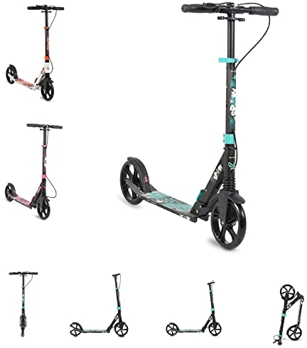 Byox Kinderroller Spooky klappbar, bis 100 kg, Bremse, Stoßdämpfer vorne, ABEC-7 in türkis