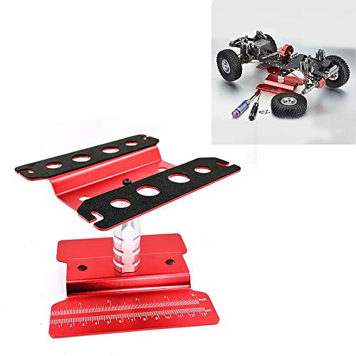 Hosoncovy RC Wagen Montageständer Reparaturstation Aluminiumlegierung 360 Grad höhenverstellbare Rotation Heben oder Senken für 1/8 1/10 1/16 RC Car RC Truck (Rot)