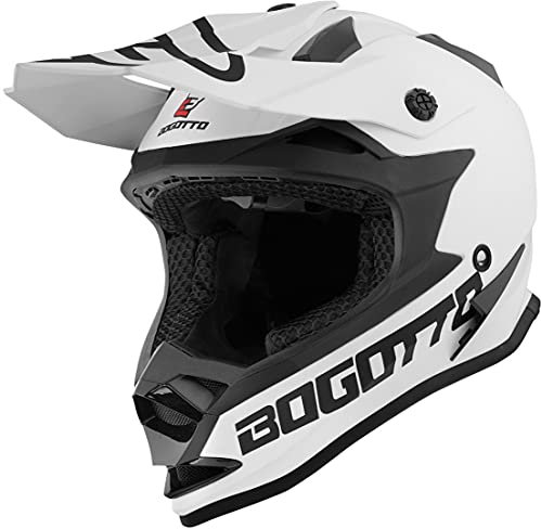 Bogotto V321 Solid Motocross Helm, weiß matt, M