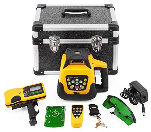 VEVOR Autolivellante Livella Rotante a Laser Colore Giallo a 5 Gradi Portata 500 m, Livello Laser IP54 Resistenza all'Acqua, Livello Laser Impermeabile -20ºC - 45ºC, Laser Rotante con Raggio Verde