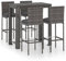 vidaXL Gartenbar Set 5-TLG. mit Kissen Theke Bar Tresen Gartentheke Bartisch Barhocker Stehtisch Barstuhl Gartenmöbel Poly Rattan Grau