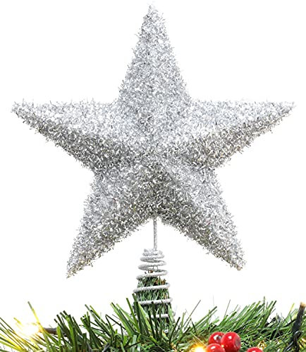 Christmas Concepts® 280mm (11) Sparkly Tree Top Star - Luxury Christmas Decorations (Silver)