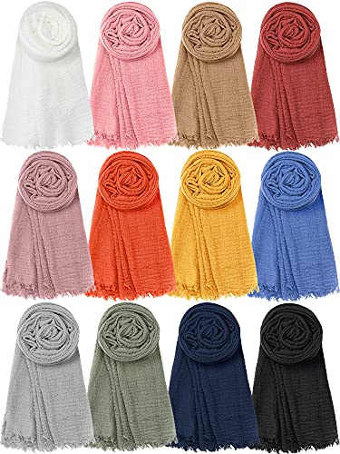SATINIOR Hijab Scarf for Women Long Head Wraps Scarf Lightweight Shawl Turban Solid Soft Hijab for Women Girls, 35.5 x 70.9''