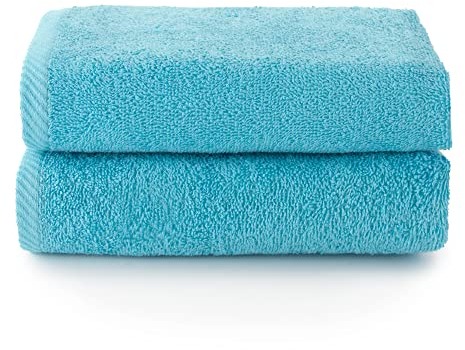 Top Towel - Plus - Große Badetücher - Badezimmerhandtücher - 2 Gesichts- oder Bidethandtücher - 30x50 cm - 100 % Baumwolle - Aquamarin