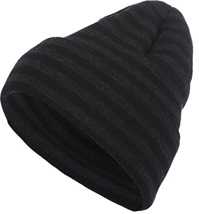 modAS Unisex Strickmütze Mütze gestreift Geringelt - Damen Herren Ringelmütze aus Reiner Schurwolle Merino