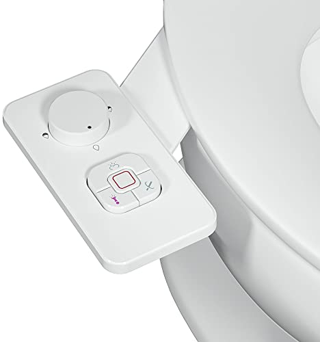 WRISIN Bidet non électrique pour bidet d'eau froide avec commandes de pression, bidet autonettoyant double buses pour lavage avant et arrière (blanc)