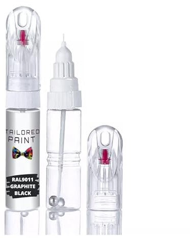 RAL9011 Graphite Black Multi Surface Touch Up Paint Pen All in 1 Interior & Exterior Wood, Metal, Plastic, uPVC, Ceramic All Weather Gloss 100% Sheen