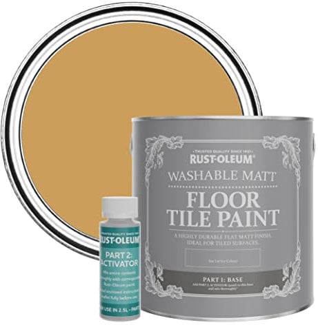 Rust-Oleum Yellow Washable Matt Floor Tile Paint - Dijon 2.5L