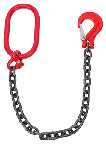 Cabilock Catena di sollevamento a 1 filo, catena di sollevamento a 4 fili, catena di sollevamento a catena, con gancio, catena di arresto a 1 filo, pratica catena a catena in acciaio al manganese