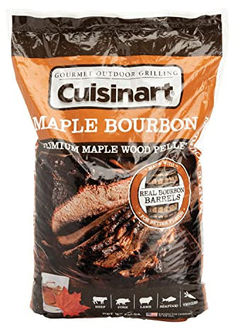 Cuisinart Pellets para ahumar barbacoa de arce bourbon de alta calidad, bolsa de 20 libras