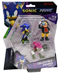 BANDAI Sonic Prime Collectable Figures Set - 3 Pack (Sonic, Tails, Knuckles) 6.5cm Models Based On Netflix TV Show - Great Gaming Merchandise For Adults And Kids