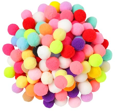 200 Stück 2 Cm Bunte Pompons, Handgefertigte Mini-Pompons, Tragbare Flauschige Pompons, Bastel-Pompons Für Kinder, Geeignet Für Kreative Diy-Designs, Geschenksets, Dekorationen